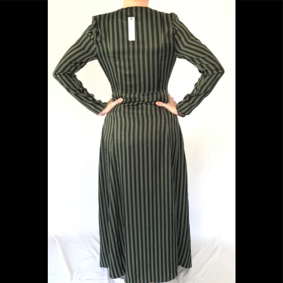 Olivaceous All Striped Out Kimono Duster Green - Picture 4 of 5